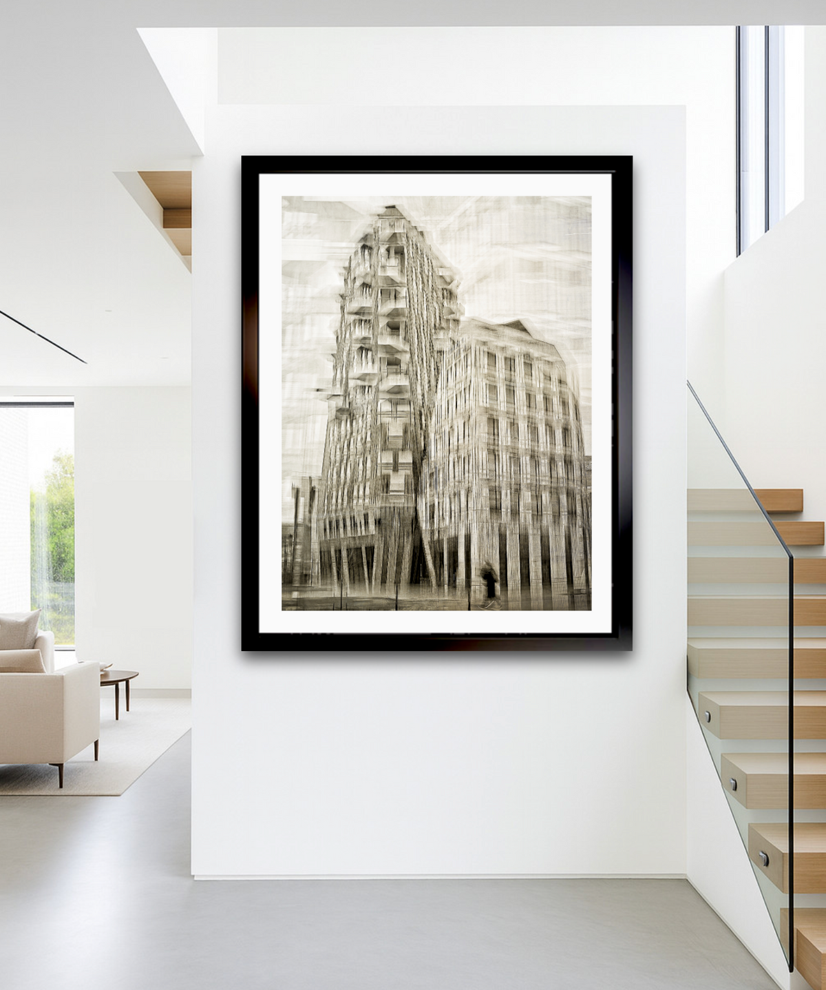 Vertical Silence Oslo Nydalen architecture — ICM photography architecture wall art print by Douglas Carr at Oslo Art Prints