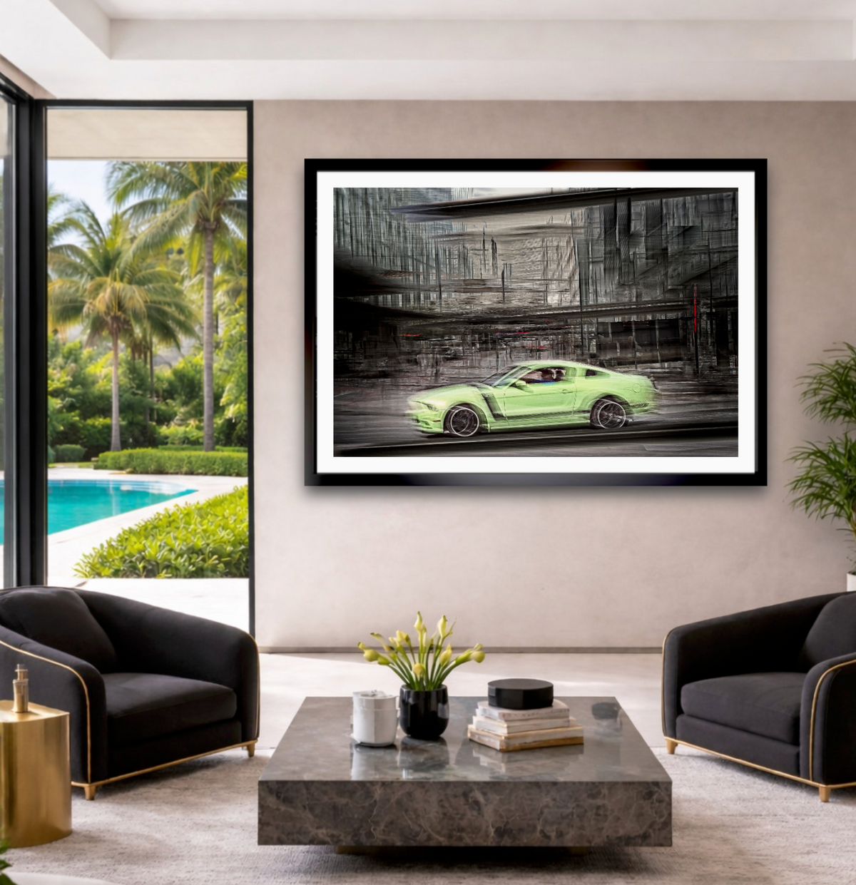 Automotive fine art car art print of American classic Ford Mustang by Douglas Carr