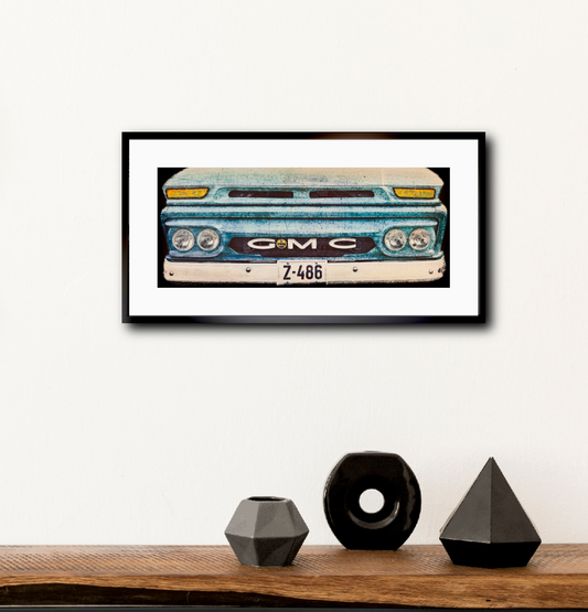 Vintage 1960 GMC pickup grille American classic car fine art photography wall art print by Douglas Carr – Oslo Art Prints