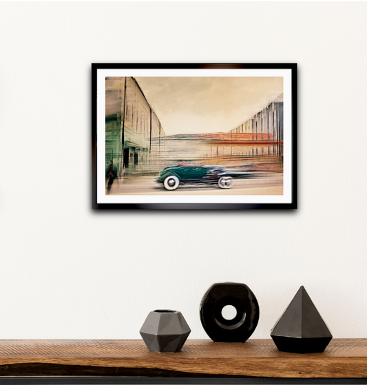 A Green American classic sports car Hot Rod vintage car fine art photography wall art print by Douglas Carr