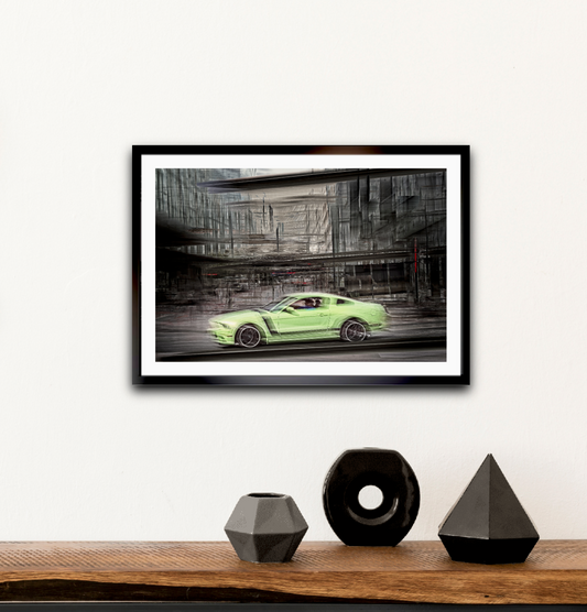 Automotive fine art car art print of American classic Ford Mustang by Douglas Carr