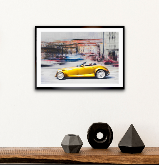 A Golden American classic car Plymouth Prowler fine art photography by Douglas Carr to brighten up any space