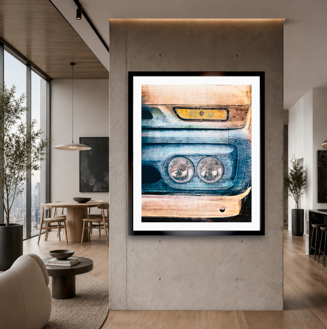 1960s GMC pick up truck headlights grille American classic car fine art photography wall art print by Douglas Carr – Oslo Art Prints