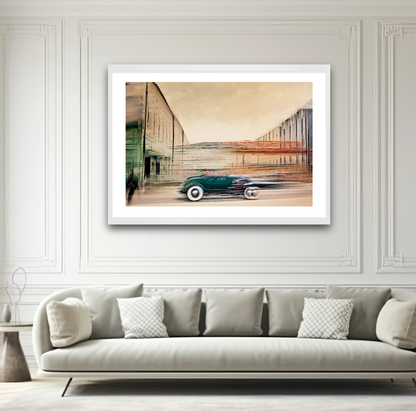 A Green American classic sports car Hot Rod vintage car fine art photography wall art print by Douglas Carr