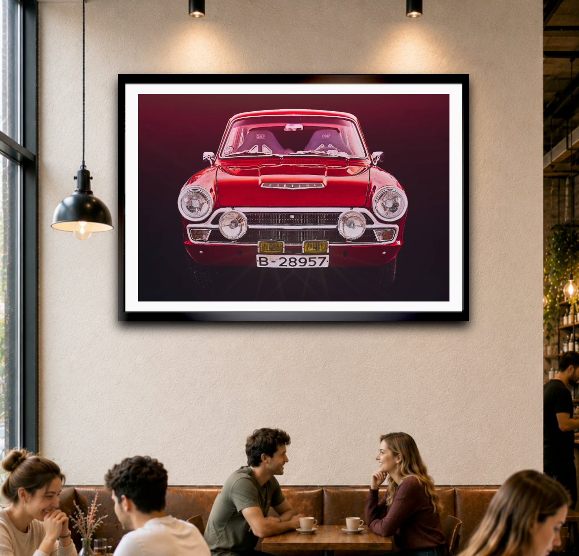 A Red Ford Cortina Mk 1 British classic car fine art photography wall art print by art Douglas Carr 