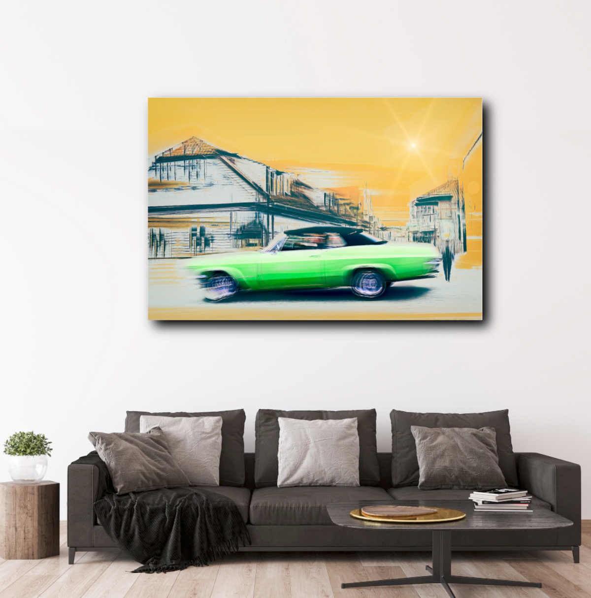 Vintage Lime a 1965 Chevrolet Impala convertible classic car fine art photography wall art print by Douglas Carr – Oslo Art Prints
