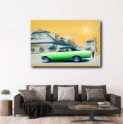 Vintage Lime a 1965 Chevrolet Impala convertible classic car fine art photography wall art print by Douglas Carr – Oslo Art Prints