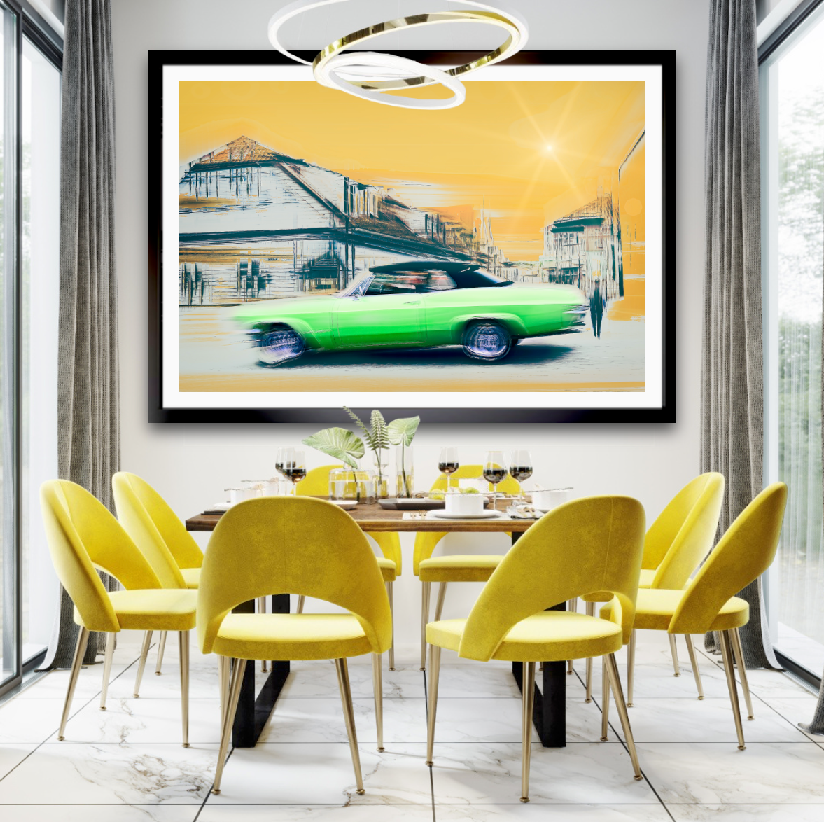 Vintage Lime a 1965 Chevrolet Impala convertible classic car fine art photography wall art print by Douglas Carr – Oslo Art Prints