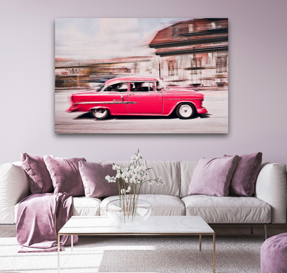 A pink 1955 Bel Air American classic car fine art photography wall art print by Douglas Carr