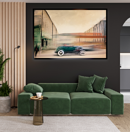 A Green American classic sports car Hot Rod vintage car fine art photography wall art print by Douglas Carr
