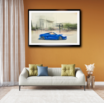 Automotive wall art print of American Corvette classic sports car American classic car fine art photography by Douglas Carr