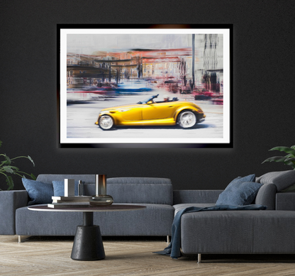A Golden American classic car Plymouth Prowler fine art photography by Douglas Carr  to brighten up any space