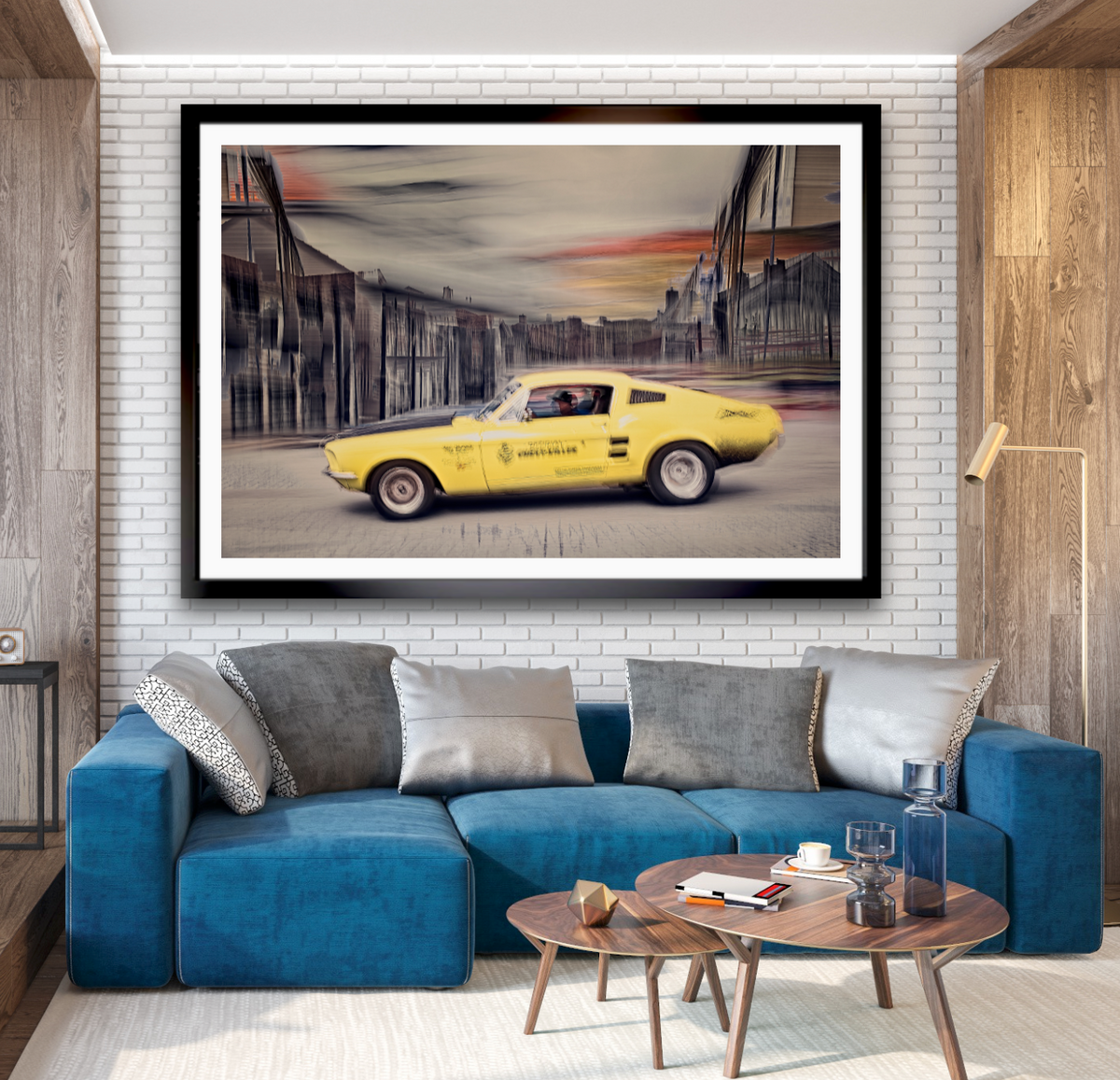 AA yellow American automotive Ford Mustang classic car fine art photography wall art prints art by Douglas Carr – Oslo Art Prints
