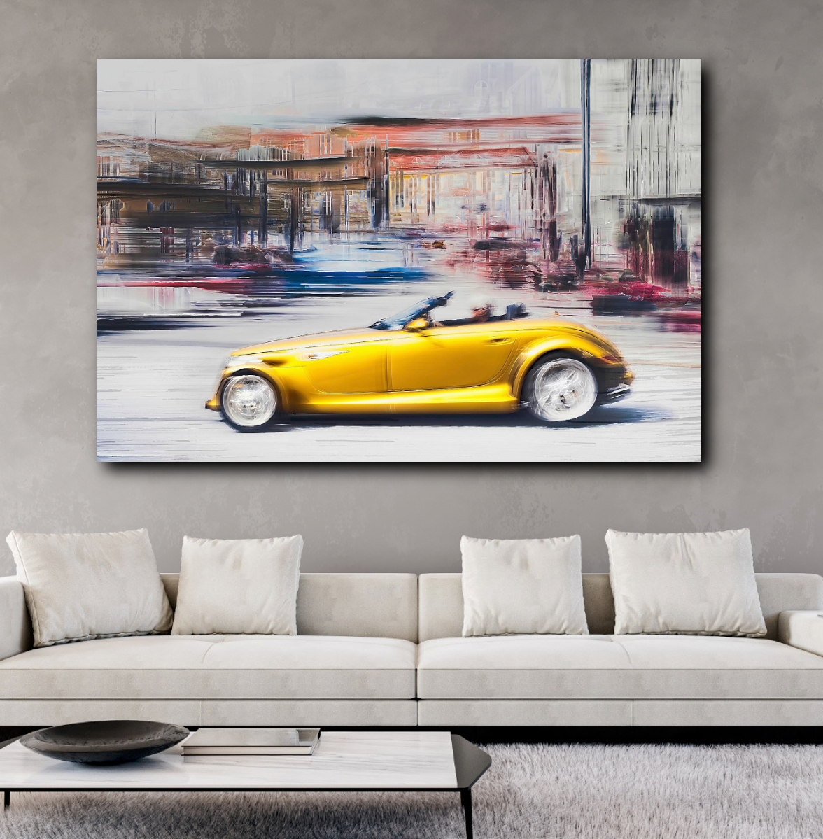 A Golden American classic car Plymouth Prowler fine art photography by Douglas Carr  to brighten up any space