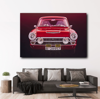 A Red Ford Cortina Mk 1 British classic car fine art photography wall art print by art Douglas Carr 