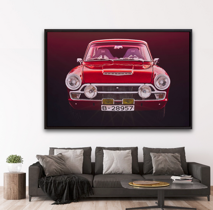 A Red Ford Cortina Mk 1 British classic car fine art photography wall art print by art Douglas Carr 