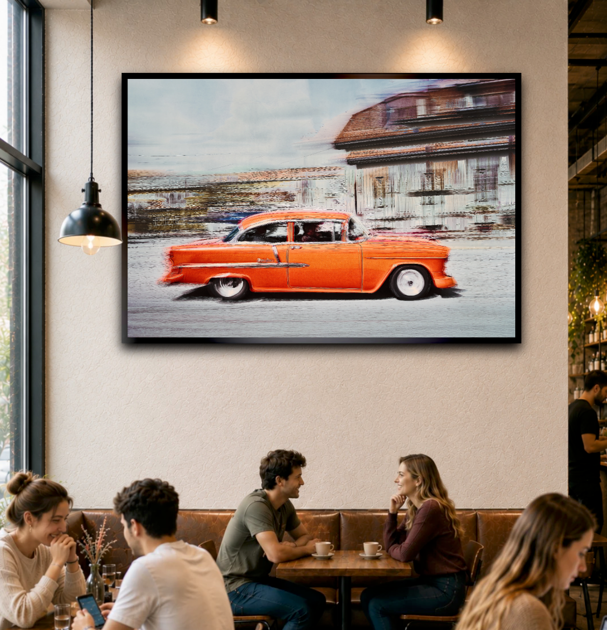A Orange American classic car Bel Air fine art photography wall art print by Douglas Carr 