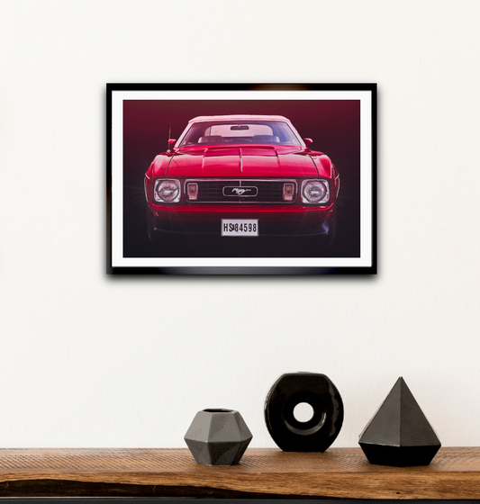 A red Ford Mustang an American classic car fine art photography wall art print by Art Douglas Carr 