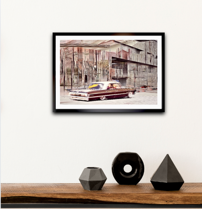 American classic vintage car scraping chrome fine art wall art photography by Douglas Carr 