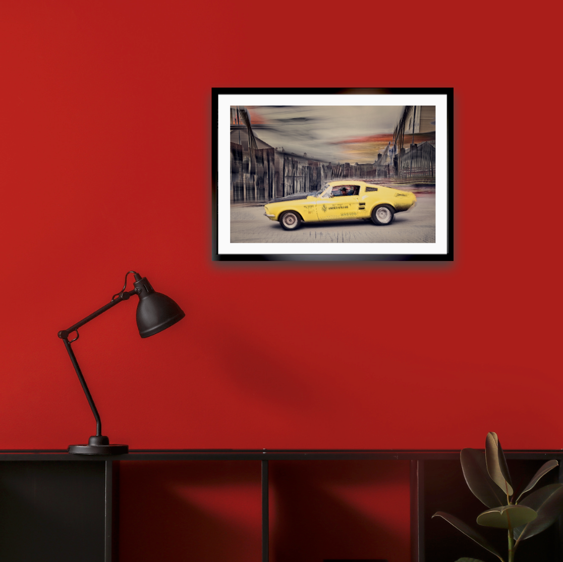 A yellow American automotive Ford Mustang classic car fine art photography wall art prints art by Douglas Carr – Oslo Art Prints