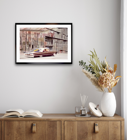 American classic vintage car scraping chrome fine art wall art photography by Douglas Carr 
