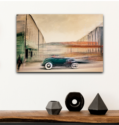 A Green American classic sports car Hot Rod vintage car fine art photography wall art print by Douglas Carr