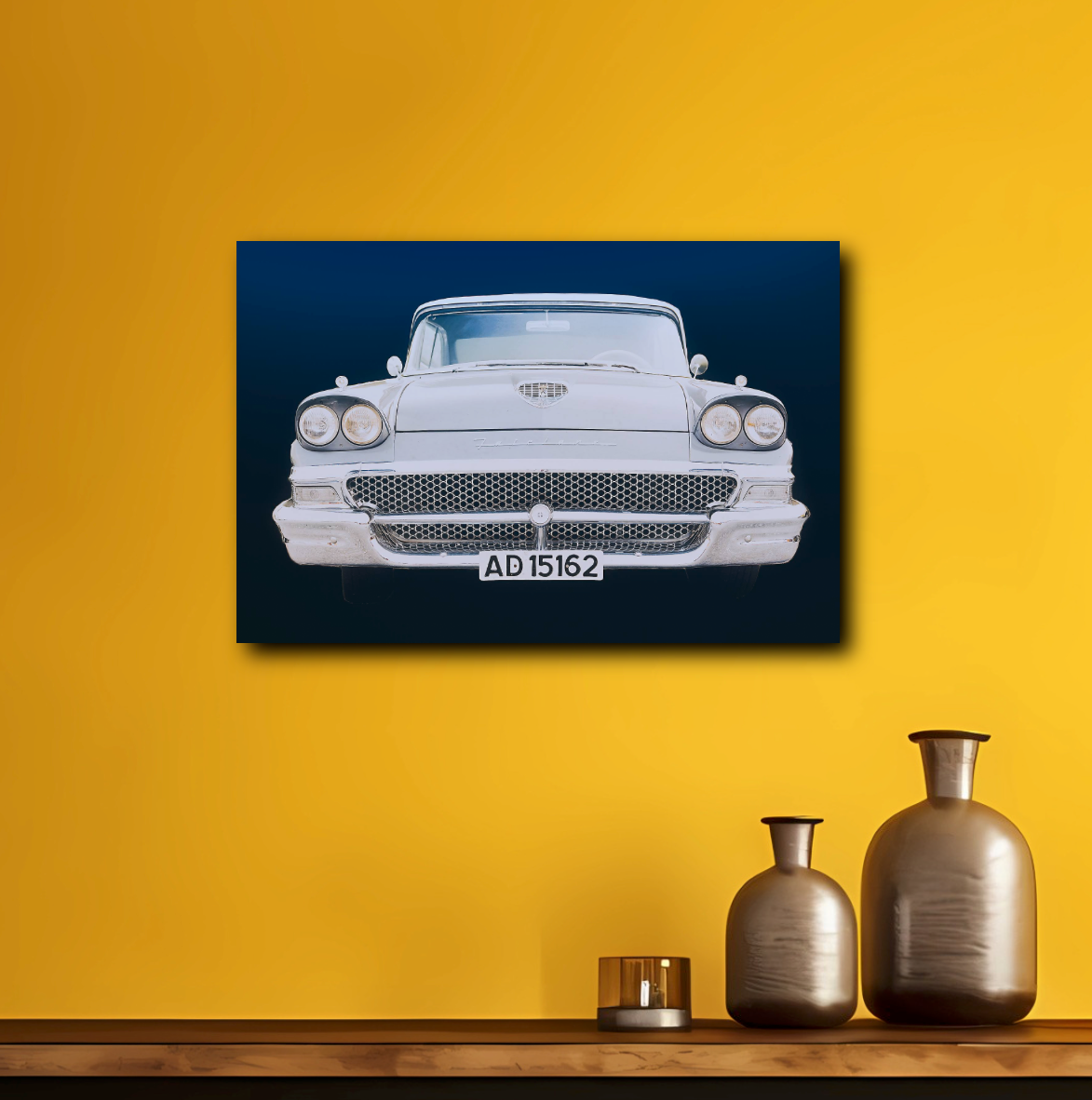 A 1958 Ford Fairlane Blue American classic car fine art photography wall art print by Douglas Carr