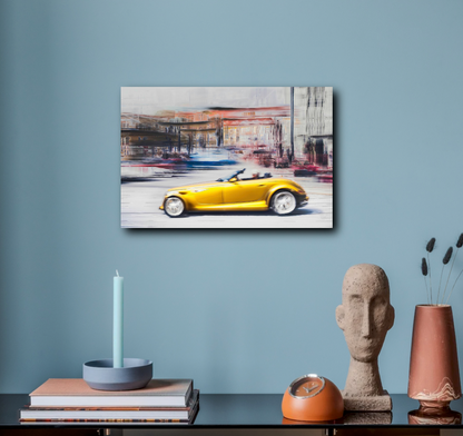 A Golden American classic car Plymouth Prowler fine art photography by Douglas Carr  to brighten up any space