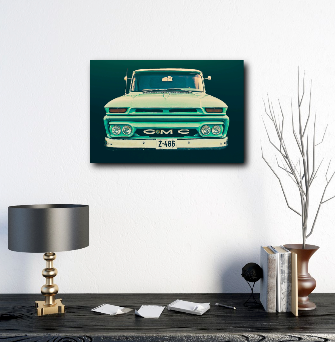 Vintage GMC pickup truck  American classic car fine art photography wall art print Art by Douglas Carr