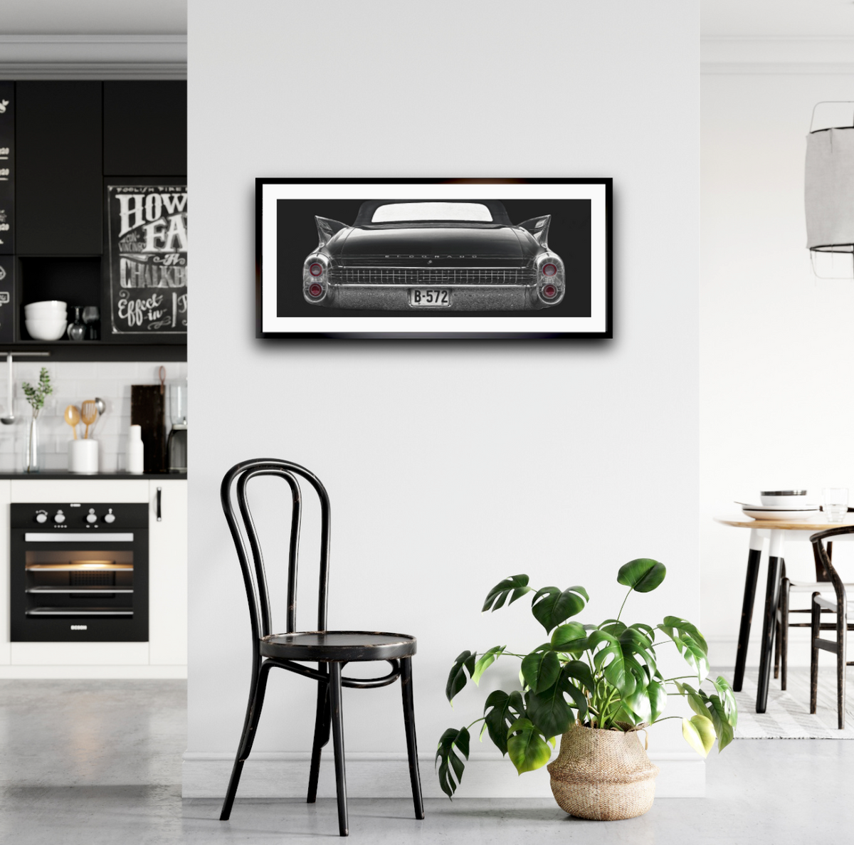 Eldorado Noir – a 1960 Cadillac Eldorado convertible from behind an American classic car fine art photography wall art print by Douglas Carr – Oslo Art Prints