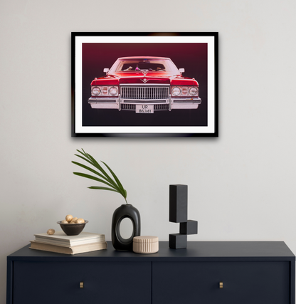 Red 1973 Cadillac Coupe de Ville, vintage AMCAR American classic car fine art photography wall art print art by Douglas Carr 