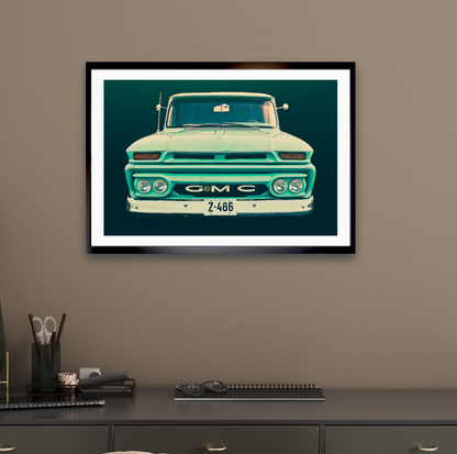 Vintage GMC pickup truck  American classic car fine art photography wall art print Art by Douglas Carr