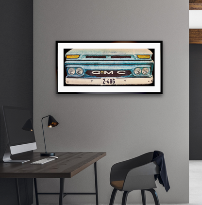 Vintage 1960 GMC pickup grille American classic car fine art photography wall art print by Douglas Carr – Oslo Art Prints