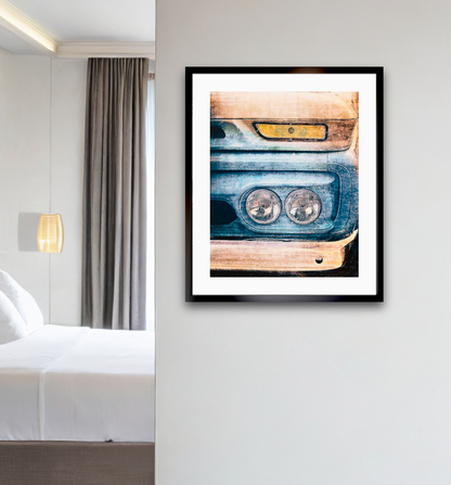 1960s GMC pick up truck headlights grille American classic car fine art photography wall art print by Douglas Carr – Oslo Art Prints