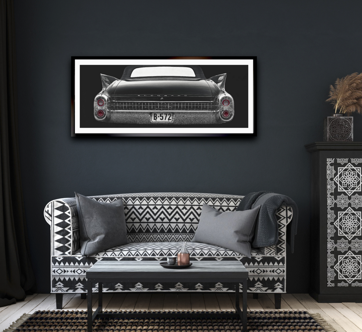 Eldorado Noir – a 1960 Cadillac Eldorado convertible from behind an American classic car fine art photography wall art print by Douglas Carr – Oslo Art Prints