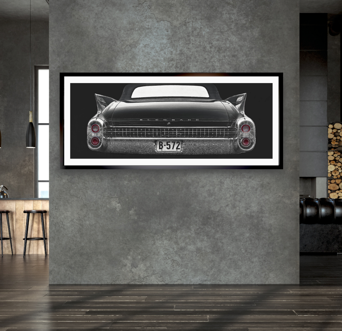 Eldorado Noir – a 1960 Cadillac Eldorado convertible from behind an American classic car fine art photography wall art print by Douglas Carr – Oslo Art Prints