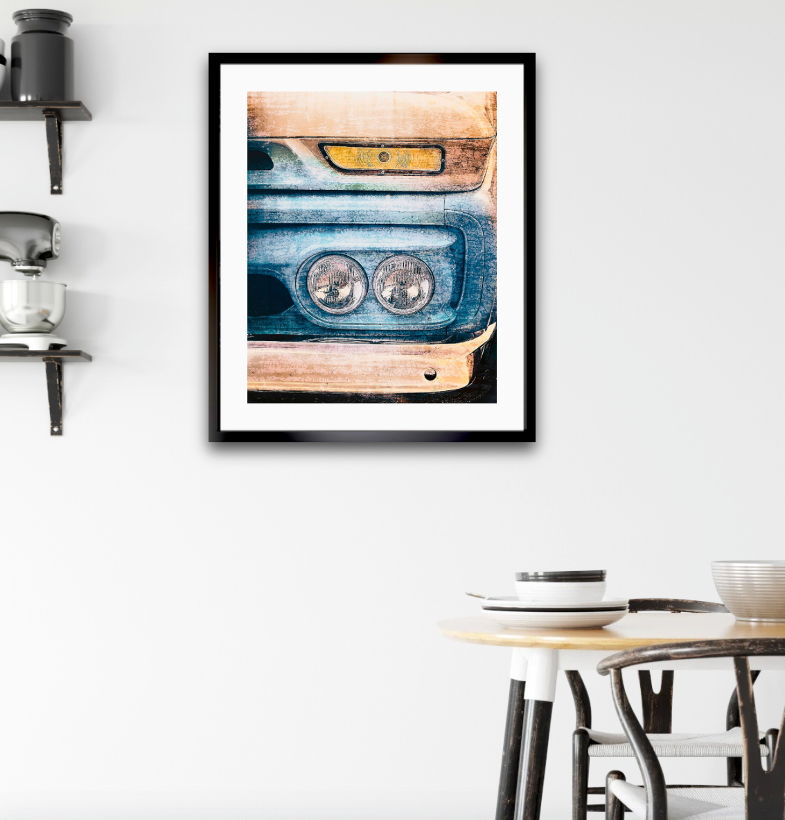 1960s GMC pick up truck headlights grille American classic car fine art photography wall art print by Douglas Carr – Oslo Art Prints