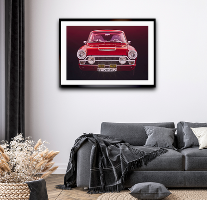 A Red Ford Cortina Mk 1 British classic car fine art photography wall art print by art Douglas Carr 