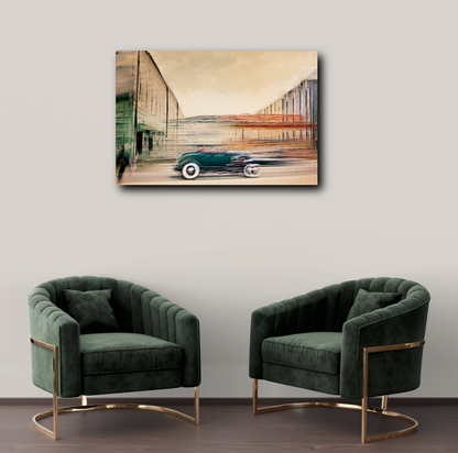 A Green American classic sports car Hot Rod vintage car fine art photography wall art print by Douglas Carr