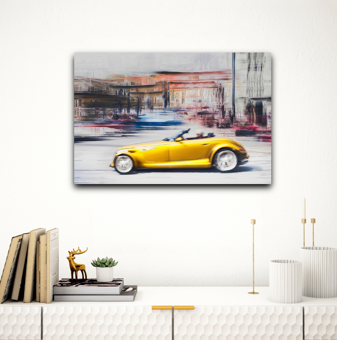 A Golden American classic car Plymouth Prowler fine art photography by Douglas Carr  to brighten up any space