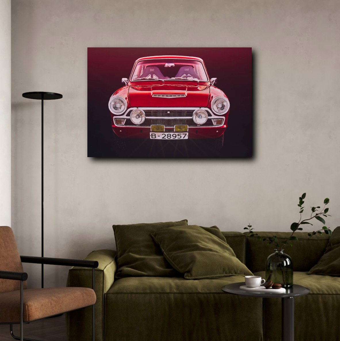 A red Ford Mustang an American classic car fine art photography wall art print by Art Douglas Carr 