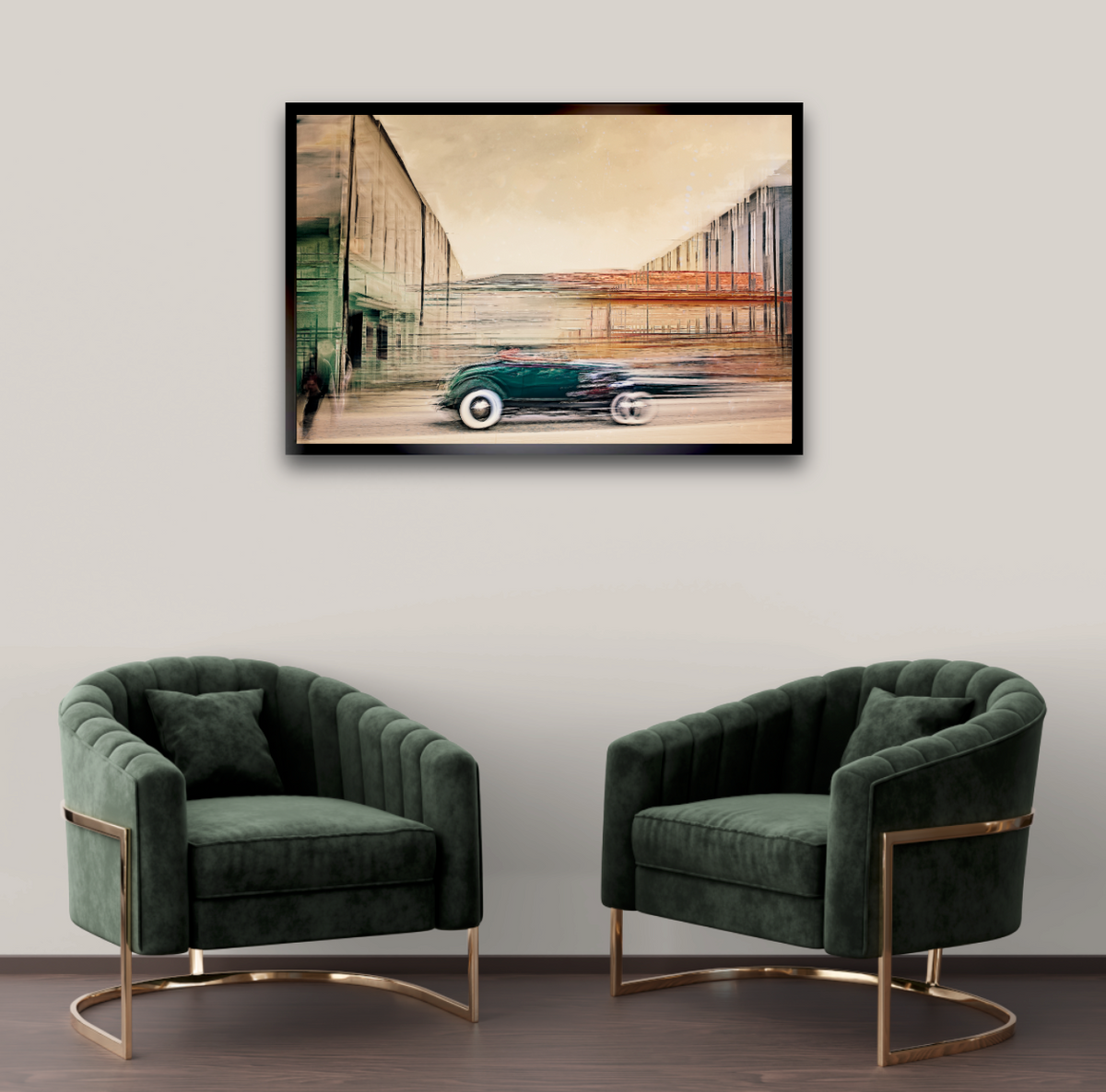 A Green American classic sports car Hot Rod vintage car fine art photography wall art print by Douglas Carr