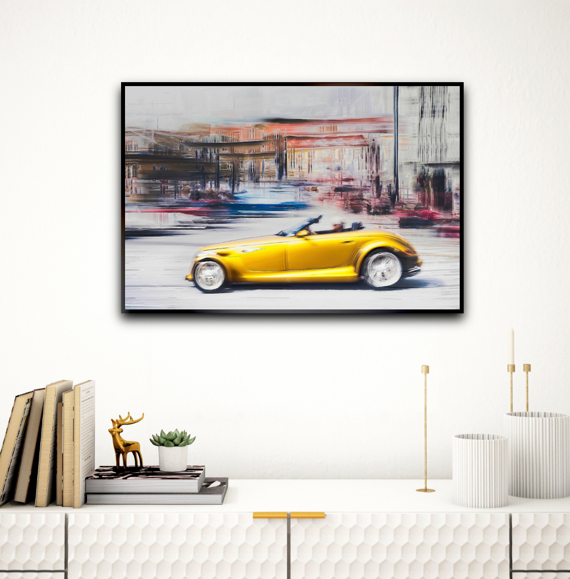 A Golden American classic car Plymouth Prowler fine art photography by Douglas Carr  to brighten up any space