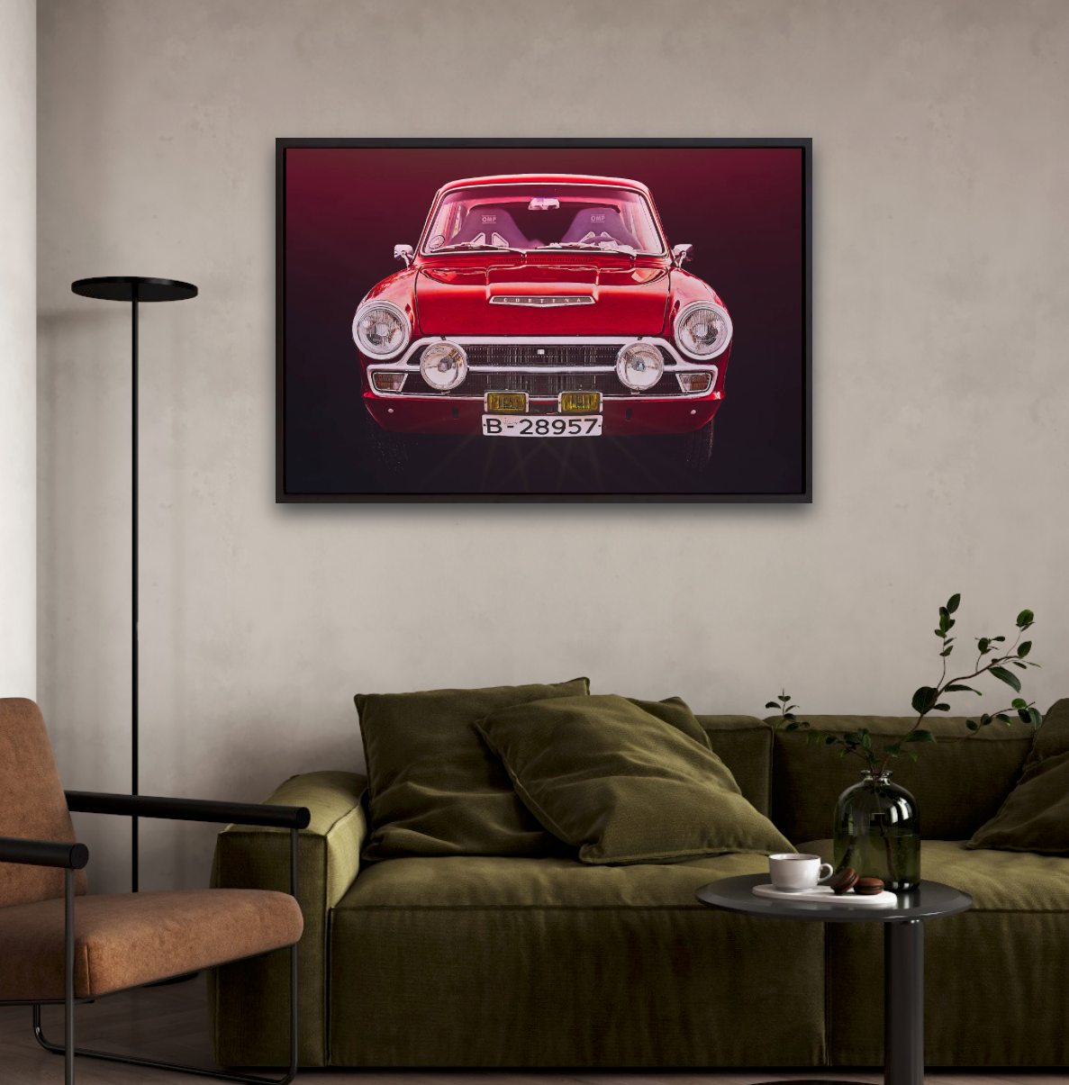 A red Ford Mustang an American classic car fine art photography wall art print by Art Douglas Carr 
