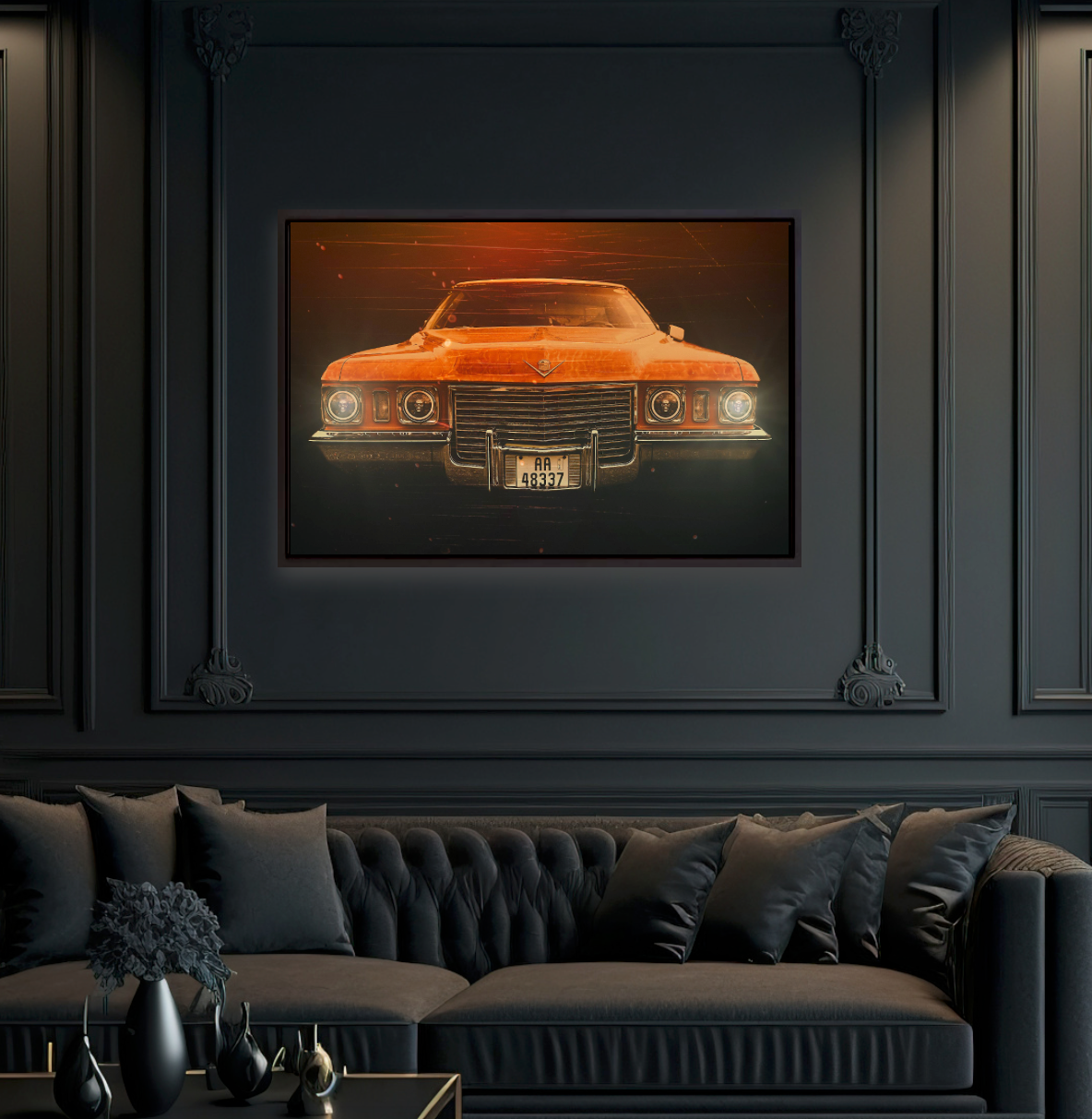 Skull Eyes 1972 Cadillac DeVille American classic car fine art photography wall art print art by Douglas Carr 