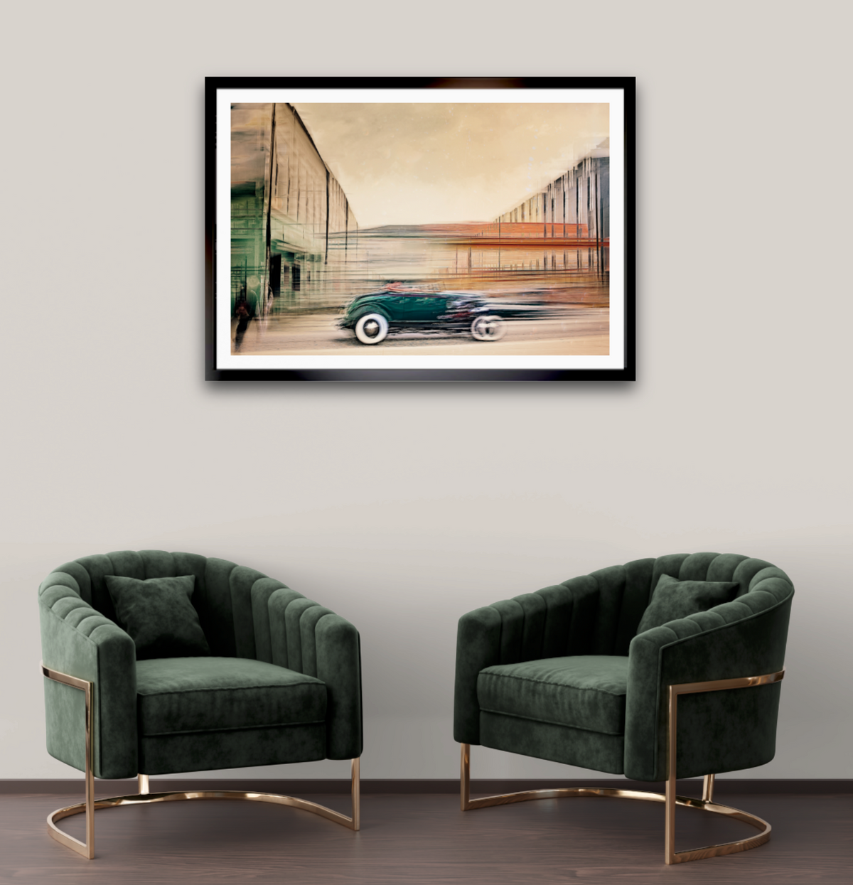 A Green American classic sports car Hot Rod vintage car fine art photography wall art print by Douglas Carr