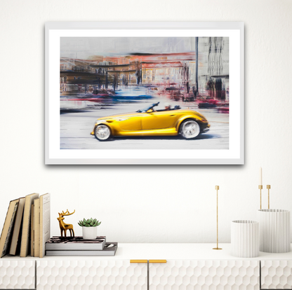 A Golden American classic car Plymouth Prowler fine art photography by Douglas Carr  to brighten up any space