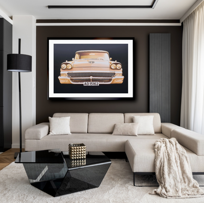 A 1958 Ford Fairlane Gold American classic car fine art photography wall art print by Douglas Carr – Oslo Art Prints