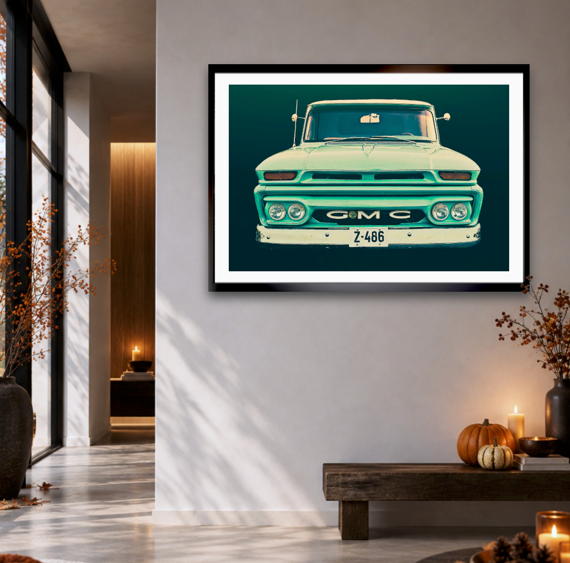 Vintage GMC pickup truck  American classic car fine art photography wall art print Art by Douglas Carr