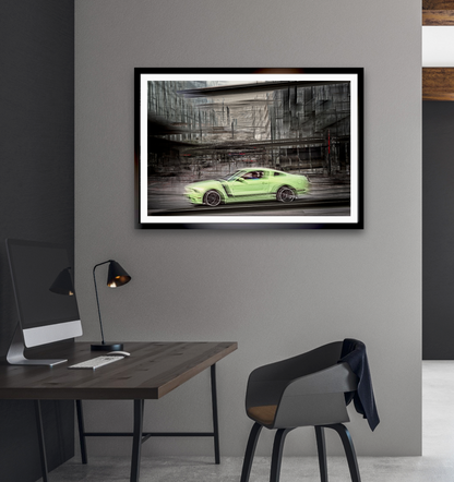 Automotive fine art car art print of American classic Ford Mustang by Douglas Carr